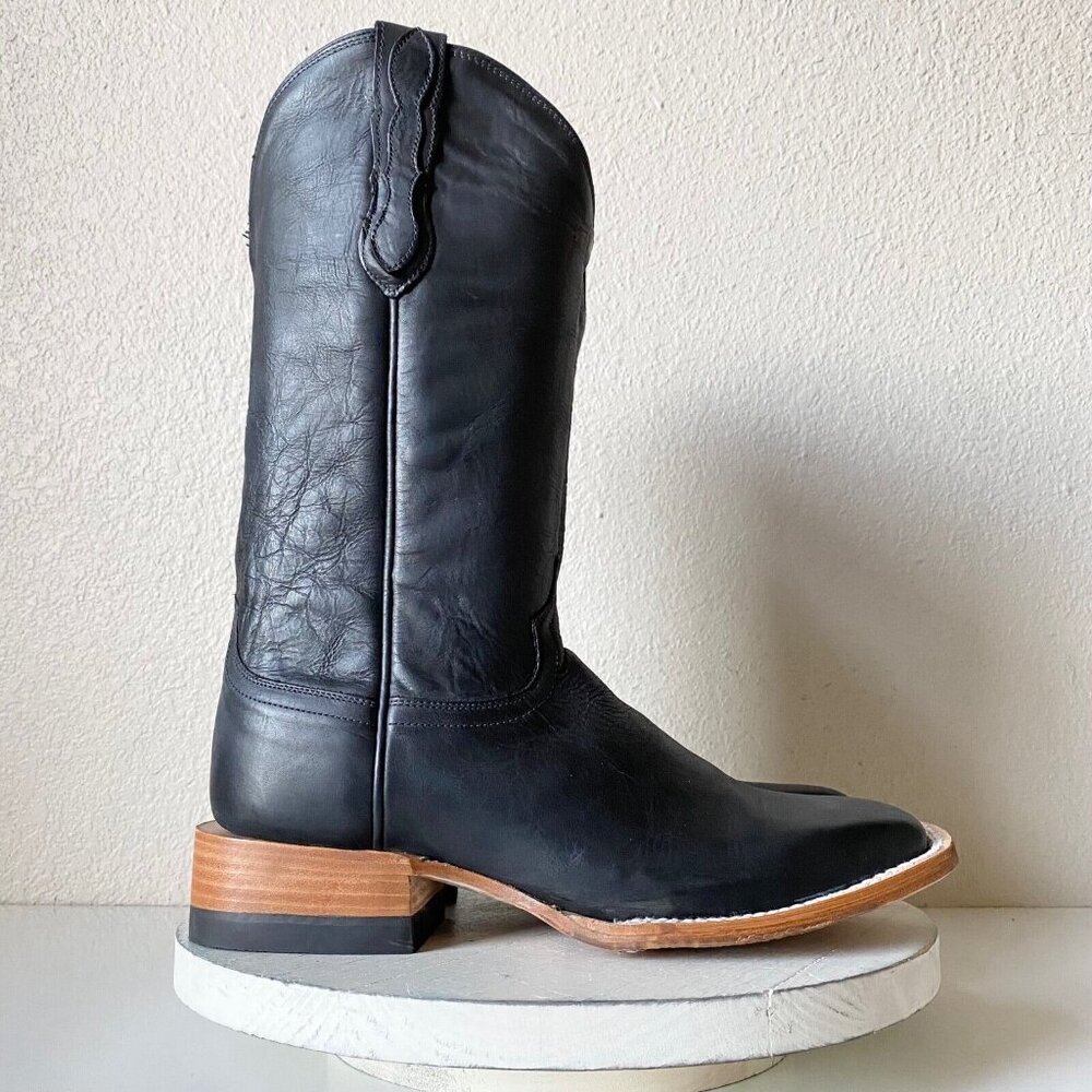 Classic Black Leather Cowboy Boots - Picture 2 of 10
